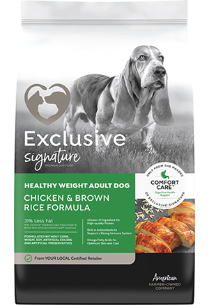 Exclusive Healthy Weight-Chicken & Brown Rice- Dog Formula 30lbs