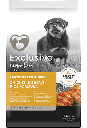 Exclusive Large Breed Puppy -Chicken & Rice- Dog Formula 30lbs