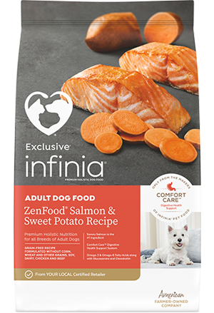 Exclusive® Infinia® ZenFood® Salmon & Sweet Potato Recipe Dog Food (15 lb)