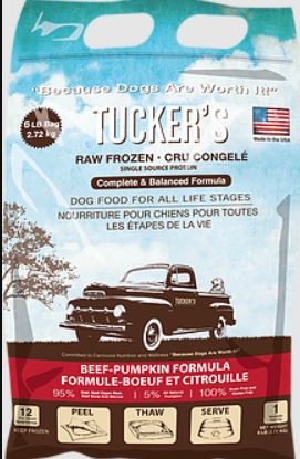 Tucker's Beef-Pumpkin Complete and Balanced Raw Diets for Dogs (3-lb)