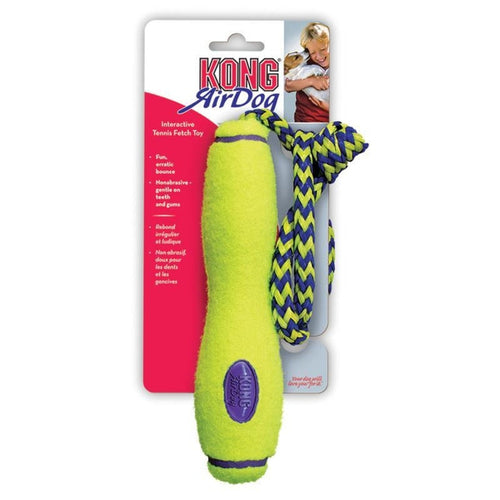 KONG AIRDOG FETCH STICK WITH ROPE (LG / YELLOW)