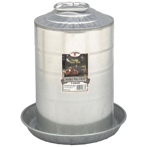 Little Giant Double Wall Poultry Fount Galvanized (3 GAL)