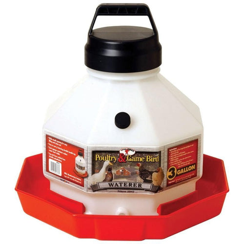 Little Giant Plastic Poultry Waterer (3 GAL / RED)
