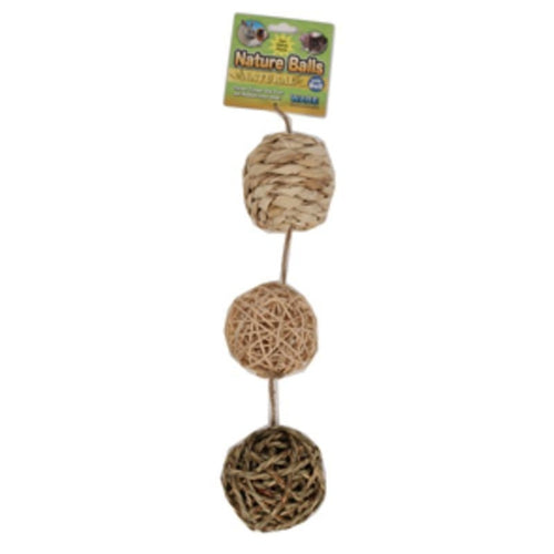 NATURE BALL VALUE PACK WITH BELL (3.5 INCH/3 PACK / NATURAL)