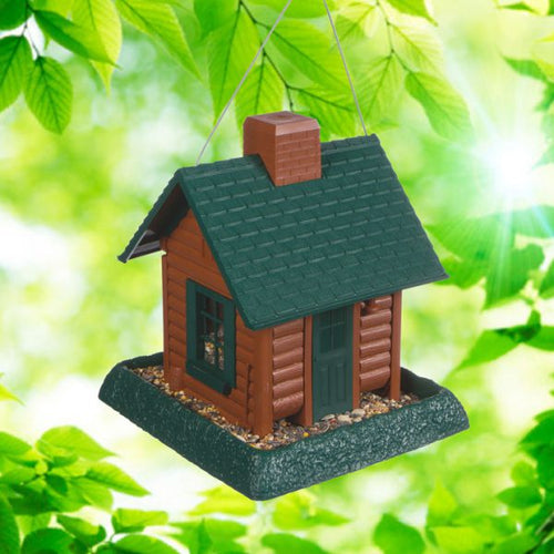 North States Village Collection Log Cabin Birdfeeder (5 lb / Green)