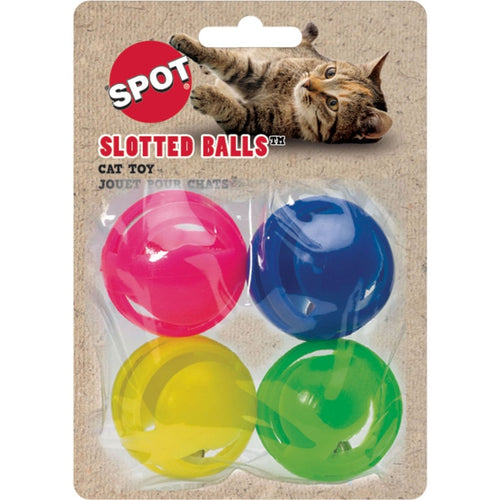 SPOT SLOTTED BALLS (1.5 IN-4 PK / ASSORTED)