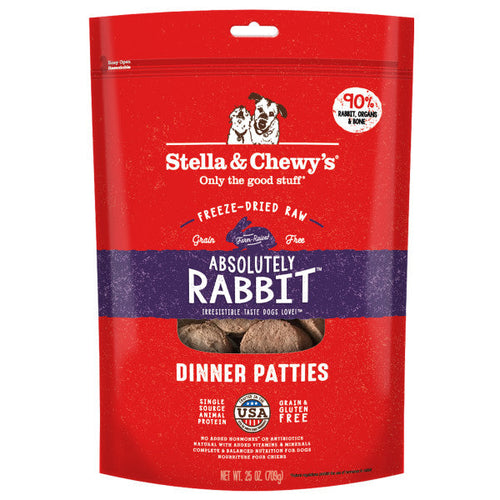 Stella & Chewy's Freeze-Dried Raw Dinner Patties For Dogs Absolutely Rabbit Recipe (25-oz)