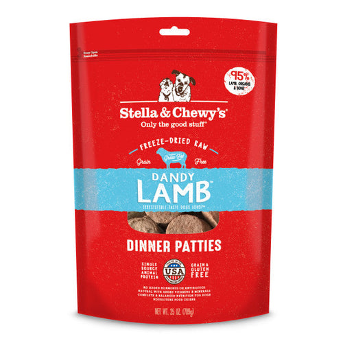 Stella & Chewy's Freeze-Dried Raw Dinner Patties for Dogs - Dandy Lamb Recipe (25-oz)