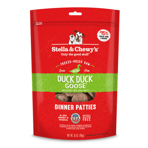 Stella & Chewy's Freeze-Dried Raw Dinner Patties for Dogs - Duck Duck Goose Recipe (25-oz)