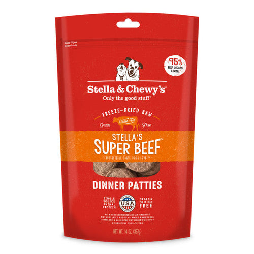Stella & Chewy's Stella's Super Beef Freeze-Dried Dinner Patties Dog Food (14-oz)