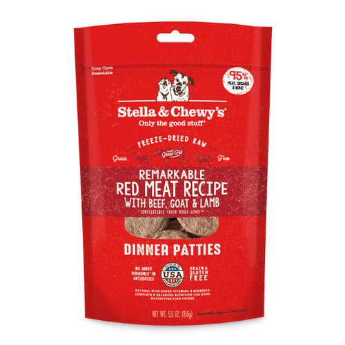 Stella & Chewy's Remarkable Raw Red Meat Recipe Freeze Dried Dinner Patties Dog Food (5.5-oz)