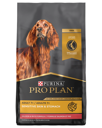 Purina Pro Plan Adult 7+ Sensitive Skin & Stomach Salmon & Rice Senior Dog Food (24 lb)