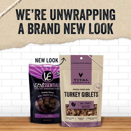 Vital Essentials Freeze Dried Raw Turkey Giblets Dog Treats (2 Oz)
