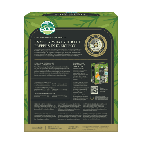Oxbow Prime Cut Hearty & Crunchy Timothy Hay (40 oz)
