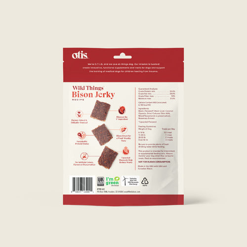 Otis WILD THINGS  Bison Jerky  Dog Treats (4 Oz)