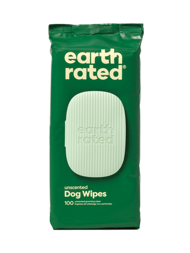 Earth Rated Plant-Based Dog Grooming Wipes (100 Wipes (1 Pack) / Unscented)