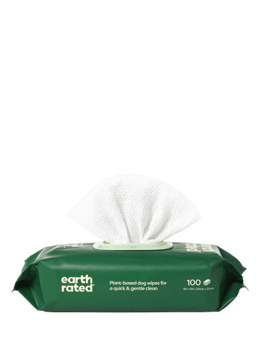Earth Rated Plant-Based Dog Grooming Wipes (60 Wipes (1 Pack) / Unscented)