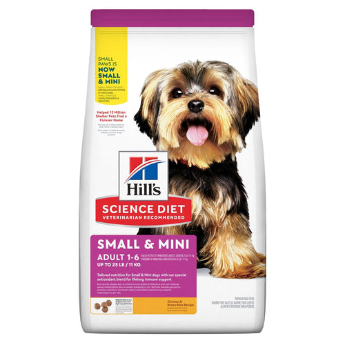 Hill's Science Diet Adult Small Paws Chicken Meal & Rice Recipe Dog Food (15.5 Lbs)