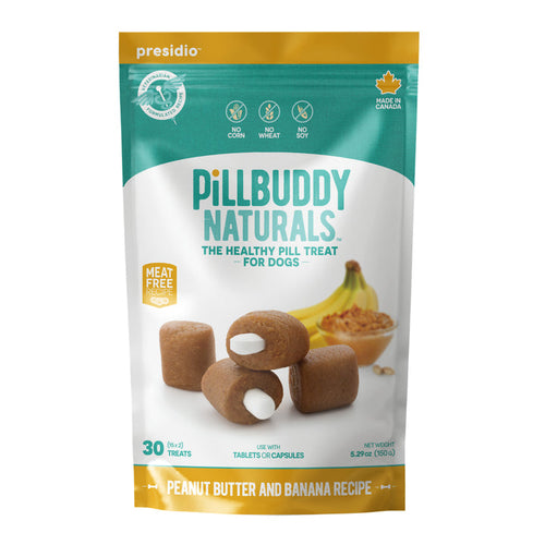 Presidio Dog Pill Buddy Naturals Pill Hiding Treats For Dogs (30 Count Peanut Butter & Banana)