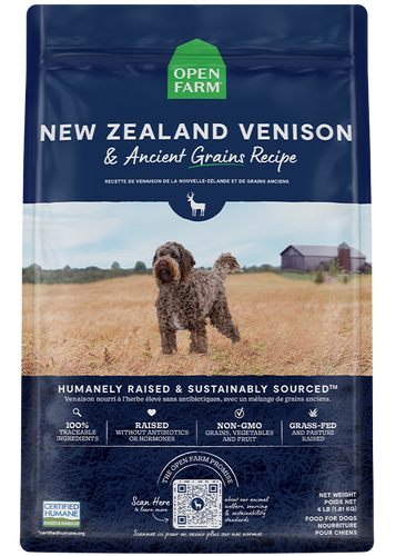 Open Farm New Zealand Venison & Ancient Grains Dry Dog Food (4 LB)