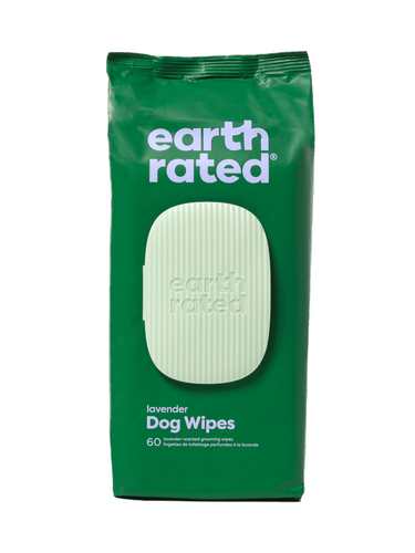 Earth Rated Plant-Based Dog Grooming Wipes (60 Wipes (1 Pack) / Lavender)