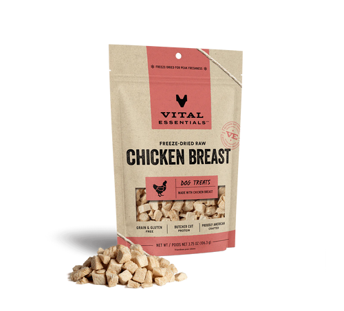 Vital Essentials Freeze Dried Raw Chicken Breast Dog Treats (2.1 Oz)