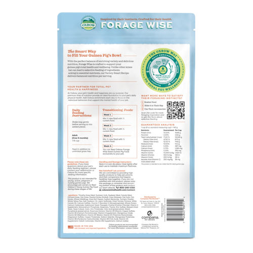 Oxbow Animal Health Forage Wise Adult Guinea Pig Food (4 LB)