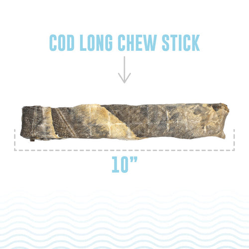 Icelandic+ Hand Wrapped Cod Skin Long Chew Stick Dog Treats (4.6 Oz.)