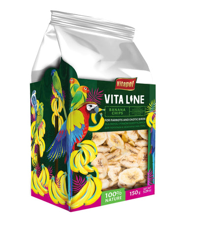 A&E Cage Vitapol Vitaline Banana Chips for Parrots & Exotic Birds (150g)