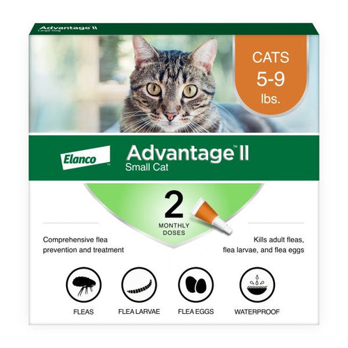 Advantage II Small Cat Vet-Recommended Flea Treatment & Prevention (5-9 lbs - 2 Months)
