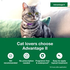Advantage II Small Cat Vet-Recommended Flea Treatment & Prevention (5-9 lbs - 2 Months)