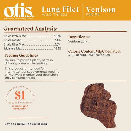 Otis Wild Things Venison Lung Filets Dog Treats (4 oz)