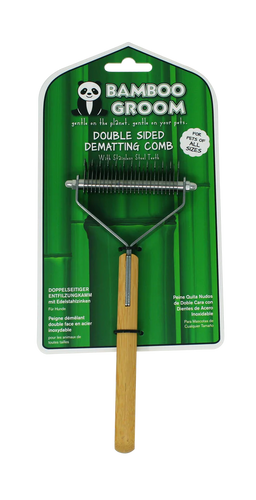 Bamboo Groom Double Sided Dematting Comb with Stainless Steel Teeth (Stainless Steel Teeth)