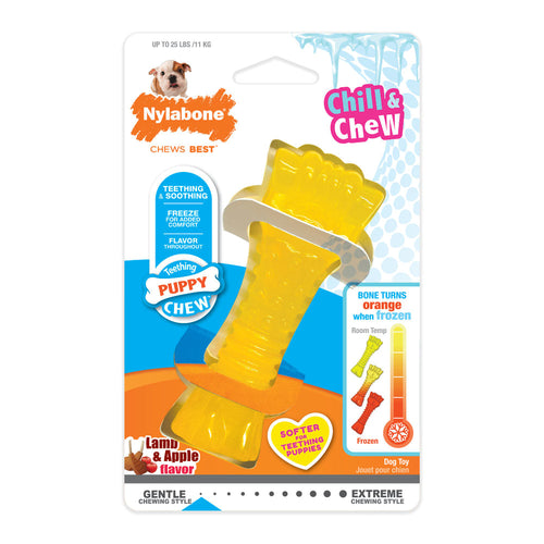 Nylabone Puppy Chew Freezer Dog Bone Lamb & Apple Flavor (Small/Regular - Up to 25 Ibs.)