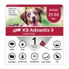 K9 Advantix II Flea, Tick & Mosquito Treatment & Prevention for Large Dogs (Dogs 21 - 55 lbs. | 1-Mo Supply)