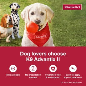 K9 Advantix II Flea, Tick & Mosquito Treatment & Prevention for Large Dogs (Dogs 21 - 55 lbs. | 1-Mo Supply)