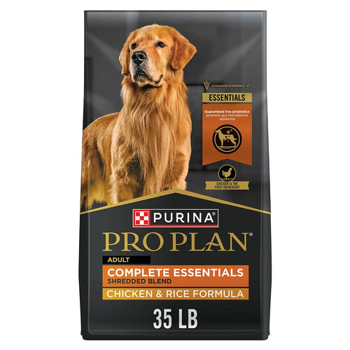 Purina Pro Plan Adult Complete Essentials Shredded Blend Chicken & Rice with Probiotics Dry Dog Food (5 LB)