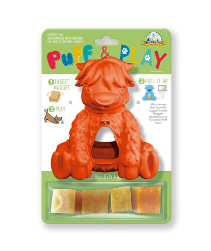 Yeti Dog Chews Yeti Yak Puff and Play Dog Toy (Orange)