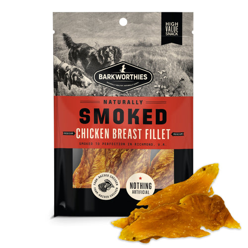 Barkworthies Naturally Smoked Chicken Fillet Dog Treats (4 oz)