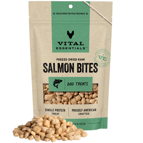 Vital Essentials Freeze Dried Raw Salmon Bites Dog Treats (2.5 Oz)
