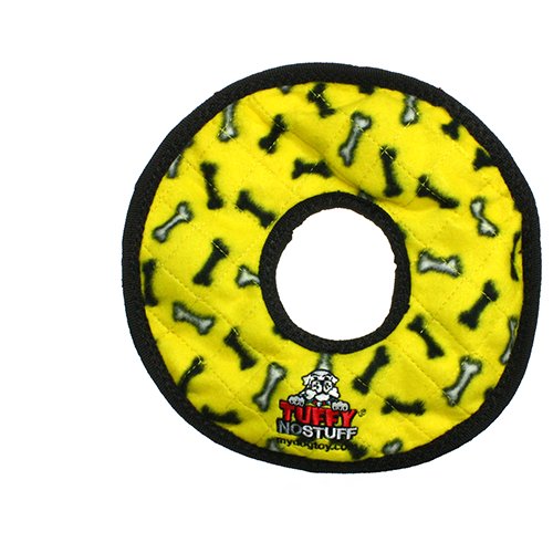Tuffy® No Stuff Ring Yellow Dog Toy (9 Yellow)