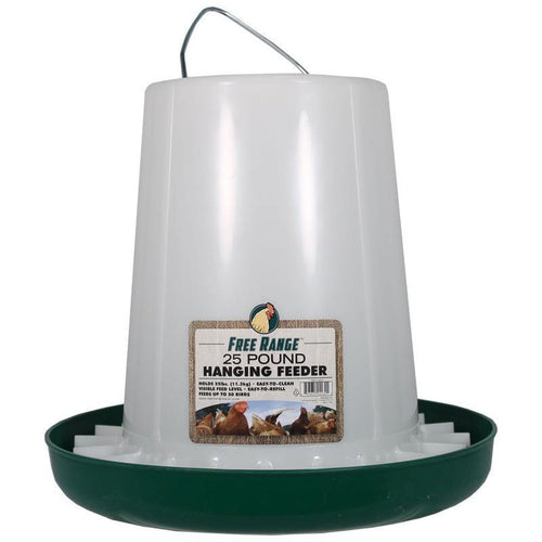 FREE RANGE PLASTIC HANGING POULTRY FEEDER (25 LB)
