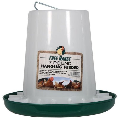 FREE RANGE PLASTIC HANGING POULTRY FEEDER (7 LB)