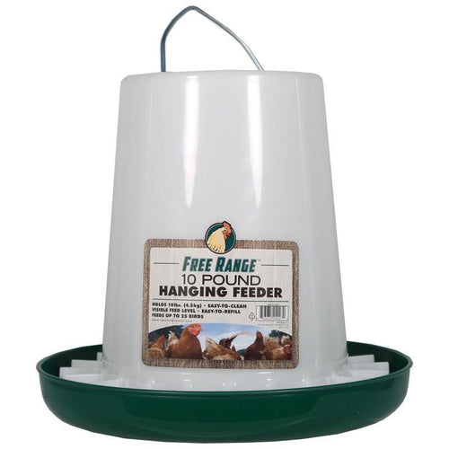 FREE RANGE PLASTIC HANGING POULTRY FEEDER (10 LB)